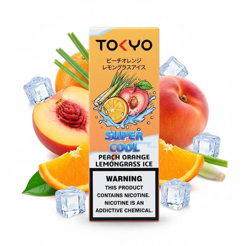 سالت پرتقال هلو لیموناد یخ سوپر کول توکیو | Tokyo Super Cool Peach Orange Lemongrass Ice 30ml