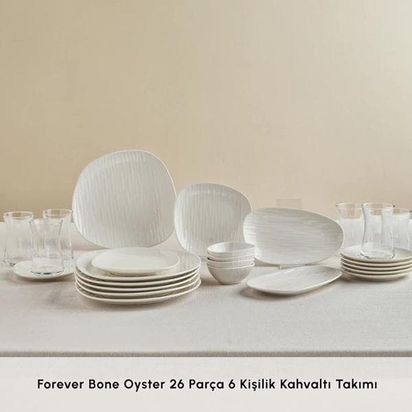 سرویس صبحانه خوری 6 نفره 26 پارچه کاراجا مدل Forever Bone Oyster — تصویر ۴