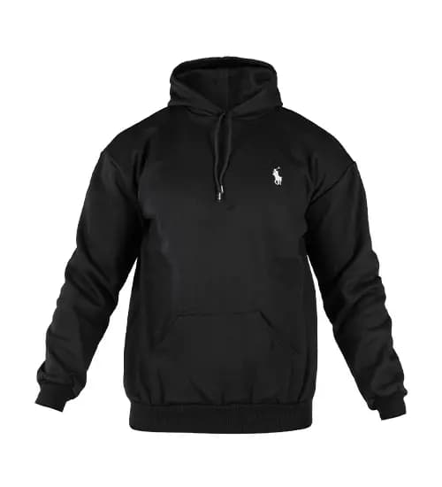 هودی مردانه کلاه دار مشکی Polo مدل 49077