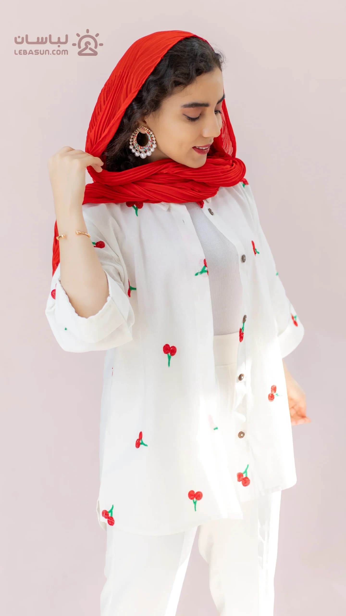 مانتو لینن گیلاسی دکمه دار