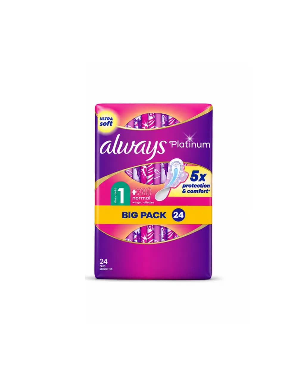 نوار بهداشتی آلویز پلاتینیوم Always Platinum Normal سایز ۱ – ۲۴ عددی