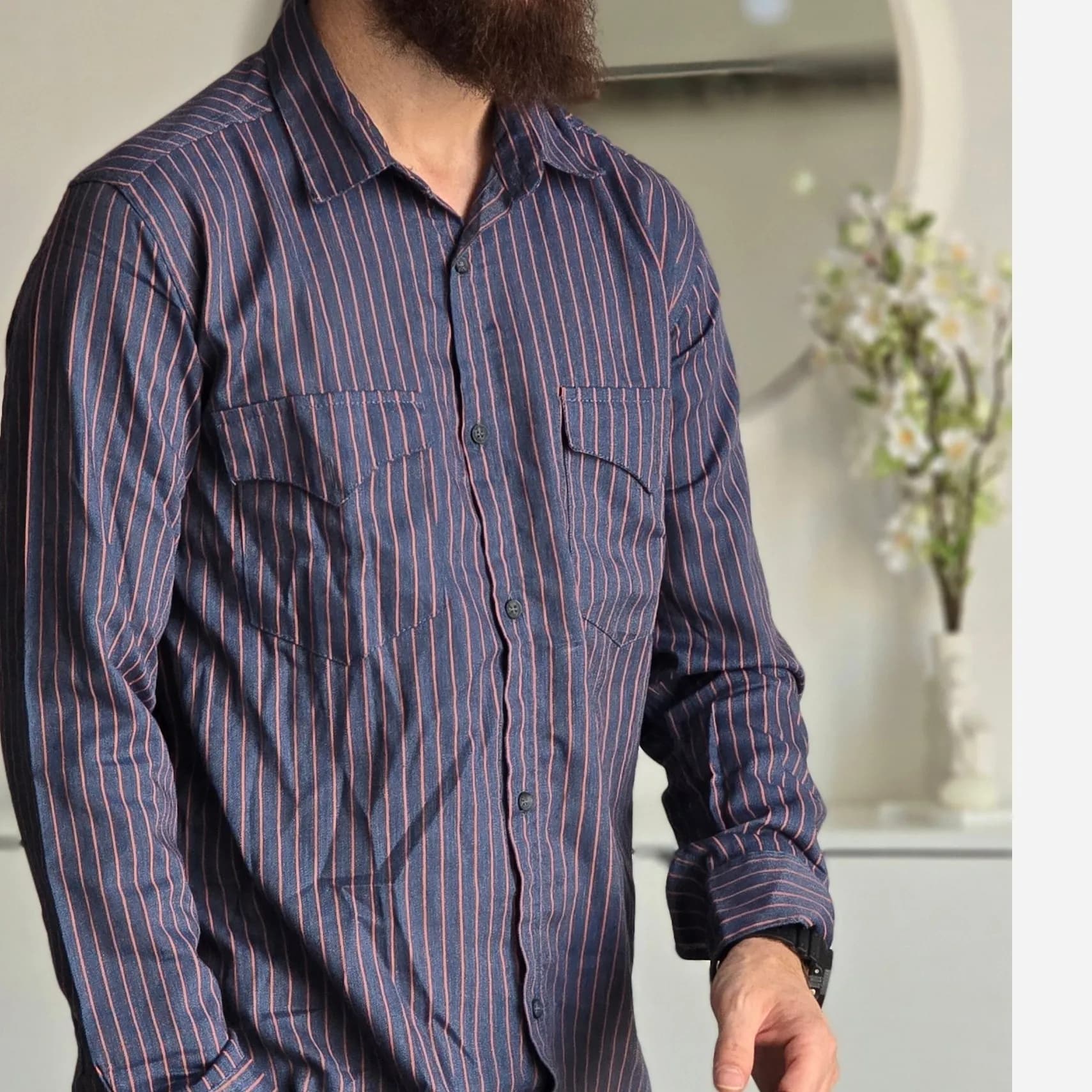 پیراهن لی کاغذی آستین بلند مردانه طرح دیپلمات تمام کش سایز M تا XXL — تصویر ۹