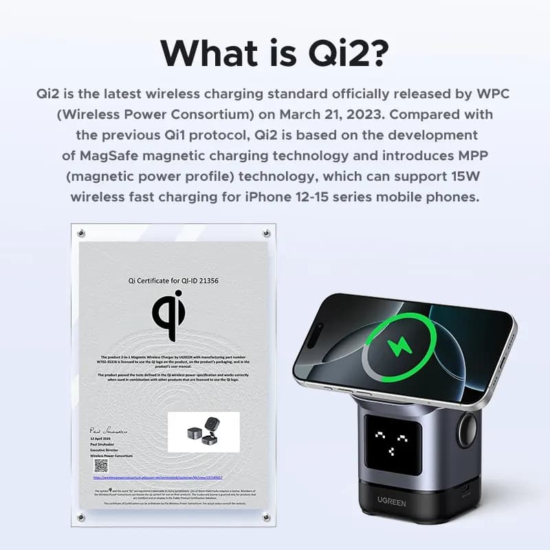 استند شارژ یوگرین مدل UGREEN W709 45775 — تصویر ۳