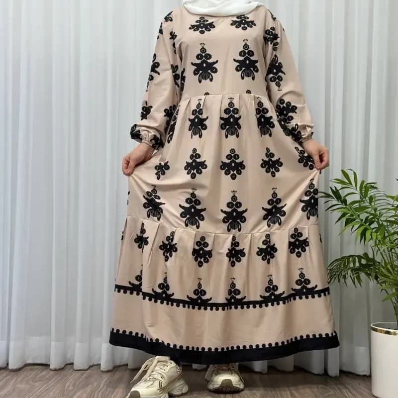 پیراهن ساحلی زنانه بوگاتی فری سایز تا 48 قد 135 چهارفصل شیک و راحت بدون آبرفت و رنگ رفت — تصویر ۳