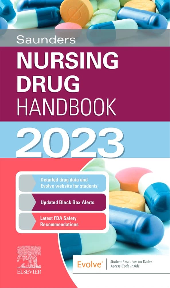 کتاب Saunders Nursing Drug Handbook 2023 (کتابچه دارویی پرستاری ساندرز، ۲۰۲۳) نسخه انگلیسی PDF