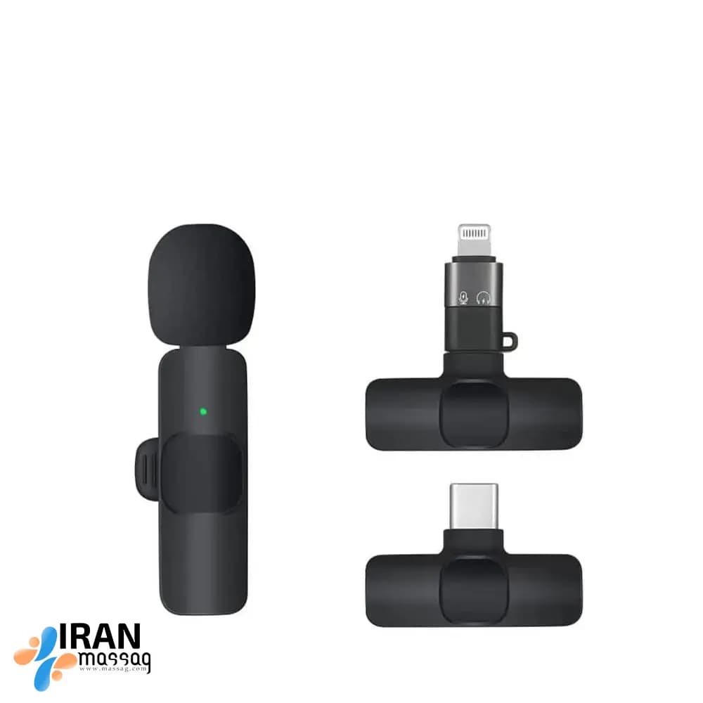 میکروفون یقهای بیسیم تکی K8 | فرکانس پاسخگویی تا 20 کیلو هرتز اتصال دو کاربردی