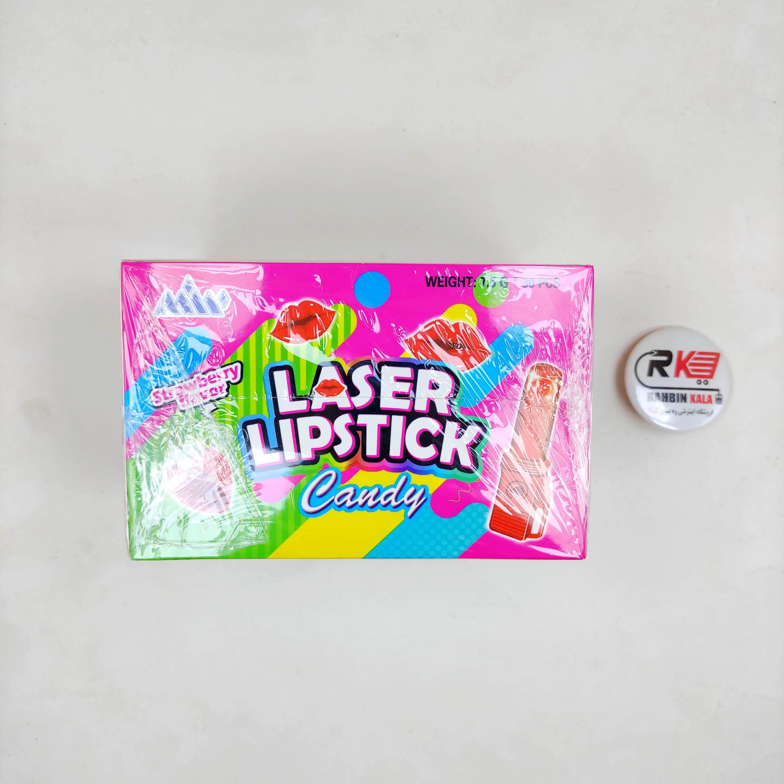 آبنبات رژلبی چراغ دار لیپس بسته ۳۰ عددی lips