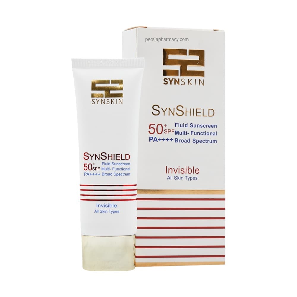کرم ضد آفتاب فلوئید ساین شیلد SPF50 ساین اسکین(بی رنگ) SYNSKIN