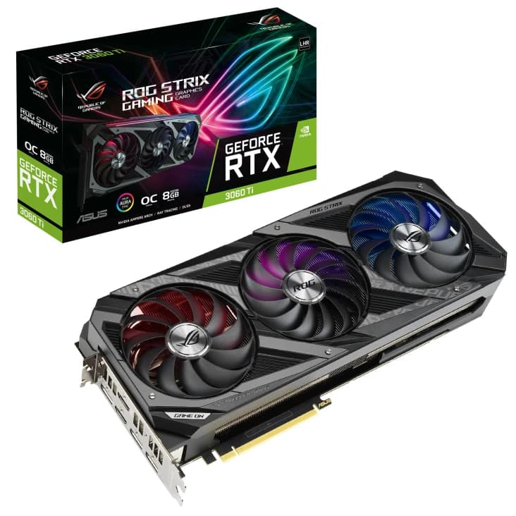 کارت گرافیک ایسوس ROG STRIX RTX 3060 TI ظرفیت ۸ گیگابایت GDDR6 استوک — تصویر ۶