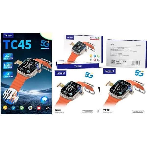 ساعت سیمکارت خور اندروید تلزیل اورجینال مدل TC45 | دوربین مخفی حافظه 64 گیگ و رم 4 گیگ + (گارانتی طلایی) — تصویر ۲