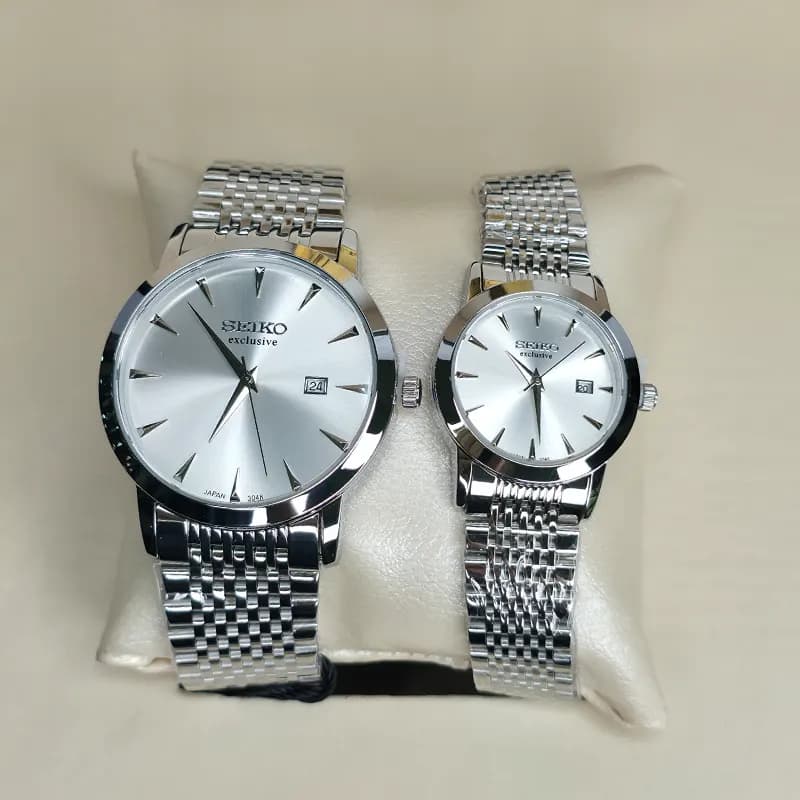 ست ساعت مچی مردانه و زنانه سیکو اکسکلوسیو اورجینال ژاپن نقره ای مدل 3048G — تصویر ۳