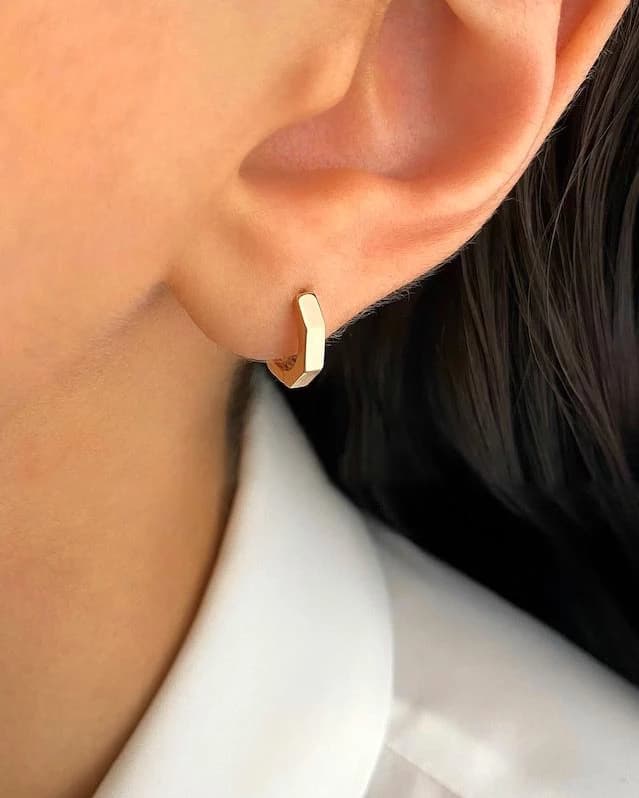 گوشواره حلقه ای هشت ضلعی ژوپینگ