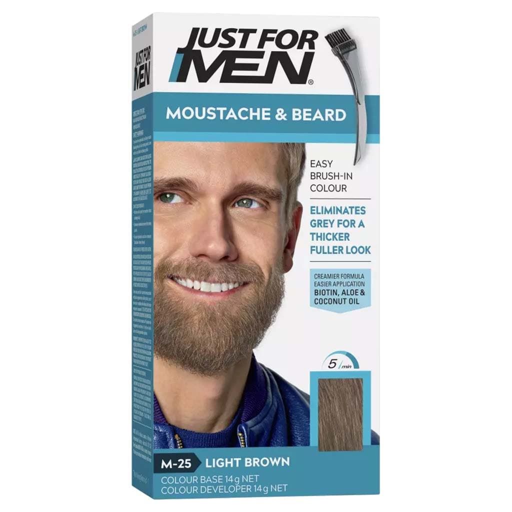 رنگ ریش و سبیل مردانه جاست فور من Just For Men اصل مدل Moustache and Beard | پوشش کامل موهای خاکستری صورت در 5 دقیقه