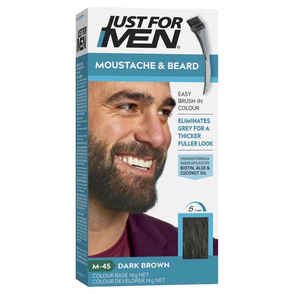 رنگ ریش و سبیل مردانه جاست فور من Just For Men اصل مدل Moustache and Beard | پوشش کامل موهای خاکستری صورت در 5 دقیقه — تصویر ۶