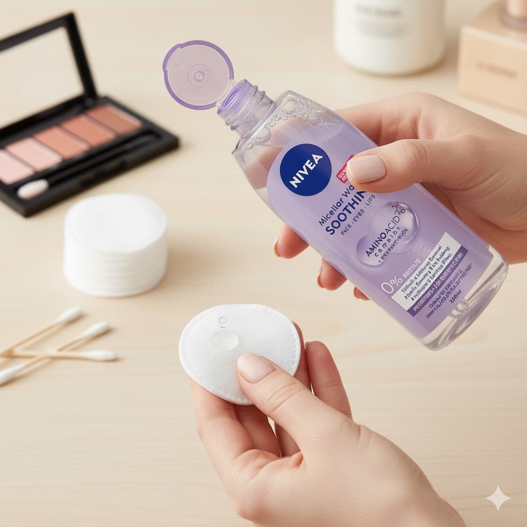 میسلار واتر صورت و چشم و لب نیوا Nivea مدل Soothing حجم 200 میل | مناسب پوست حساس — تصویر ۲