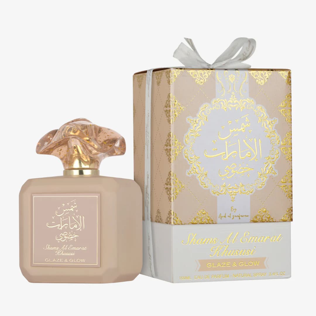 ادکلن Shams Al Emarat Khususi Glaze & Glow Ard Al Zaafaran – شمس الامارات خاصگزی گلیز اند گلو ارد الزعفران