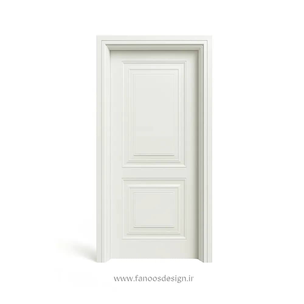 درب MDF سفید کلاسیک مدل دور قاب کد 30274