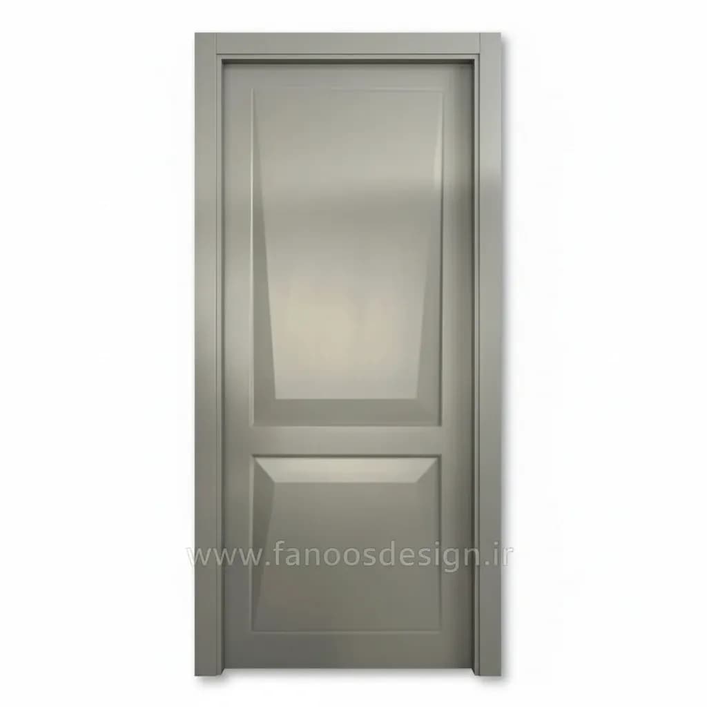 درب اتاقی MDF رنگ طوسی مدل دوقاب ساده کد 30262