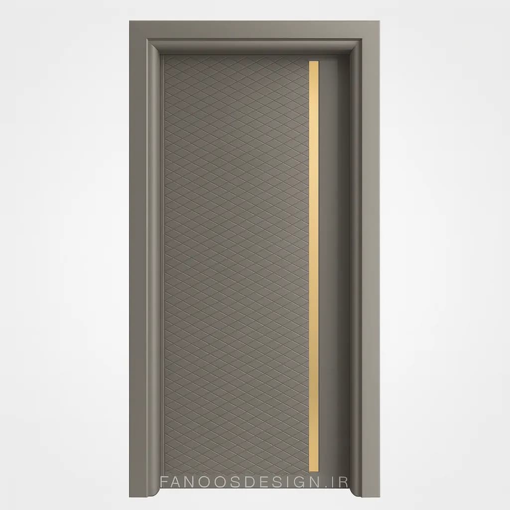 درب طوسی مدرن روکش pvc سوپرمات سایز 216*90 با چهارچوب کامل کد 30250
