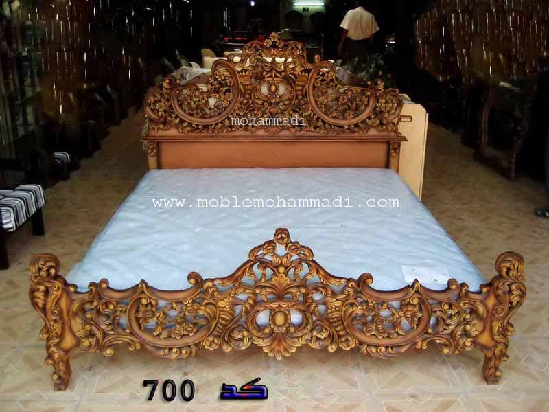 سرویس خواب کد 700 چوب راش شامل تخت-پاتختی – دراور- قاب اینه