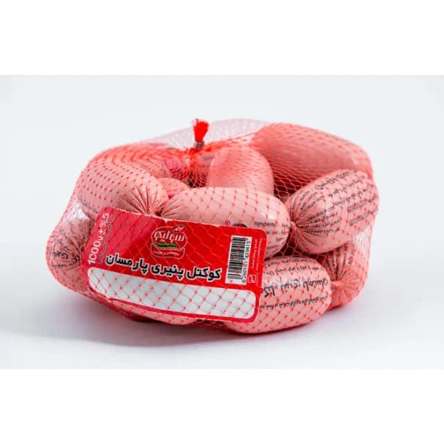 کوکتل پنیری کاله توری 1 کیلویی Salchicha Cóctel con Queso Kaleh – Presentación en Malla – 1 kg