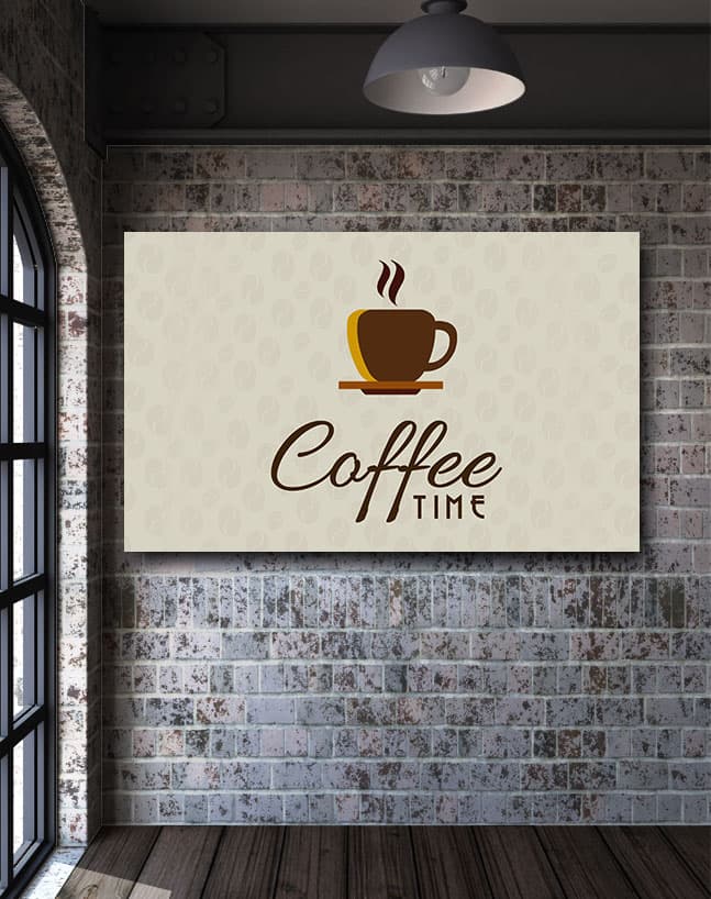 تابلو شاسی مدرن کافه طرح coffee time با چاپ لاستر