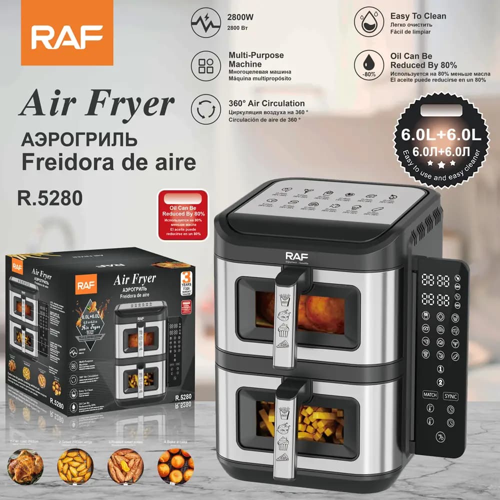 سرخ کن دو طبقه دو مخزن راف مدل Raf R.5280