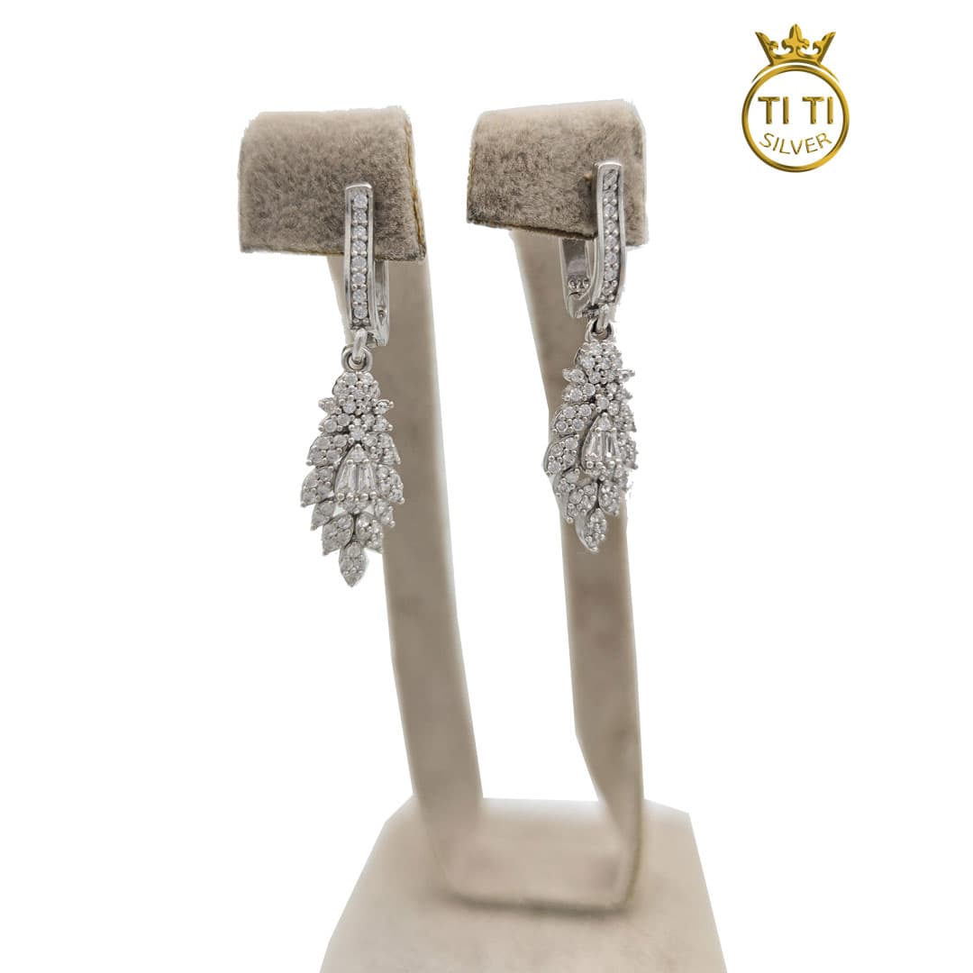گوشواره طرح جواهر نقره 522