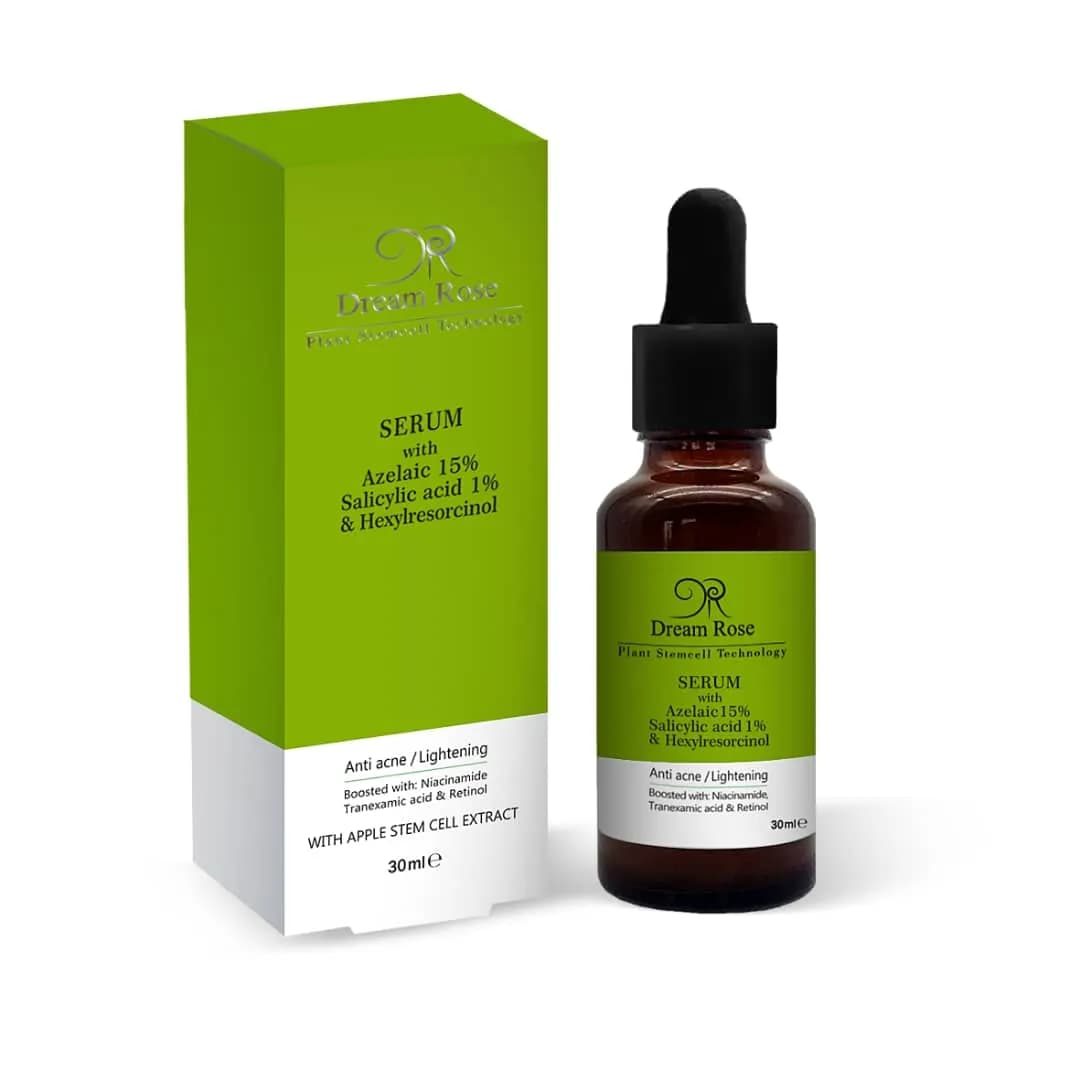 سرم آزلائیک اسید 15% و سالیسیلیک اسید 1% و هگزیل رزورسینول دریم رز – آنتی آکنه و روشن کننده