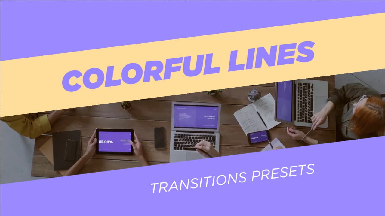 پریست آماده ترانزیشن پریمیر خطوط رنگی نسخه 5 | Colorful Lines Transitions Presets 5