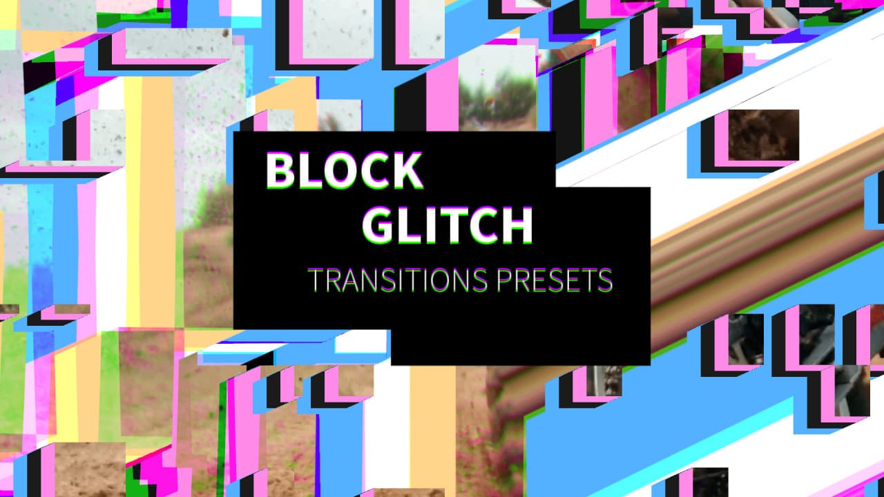 پریست آماده ترانزیشن گلیچ پریمیر Block Glitch Transitions Presets — تصویر ۲