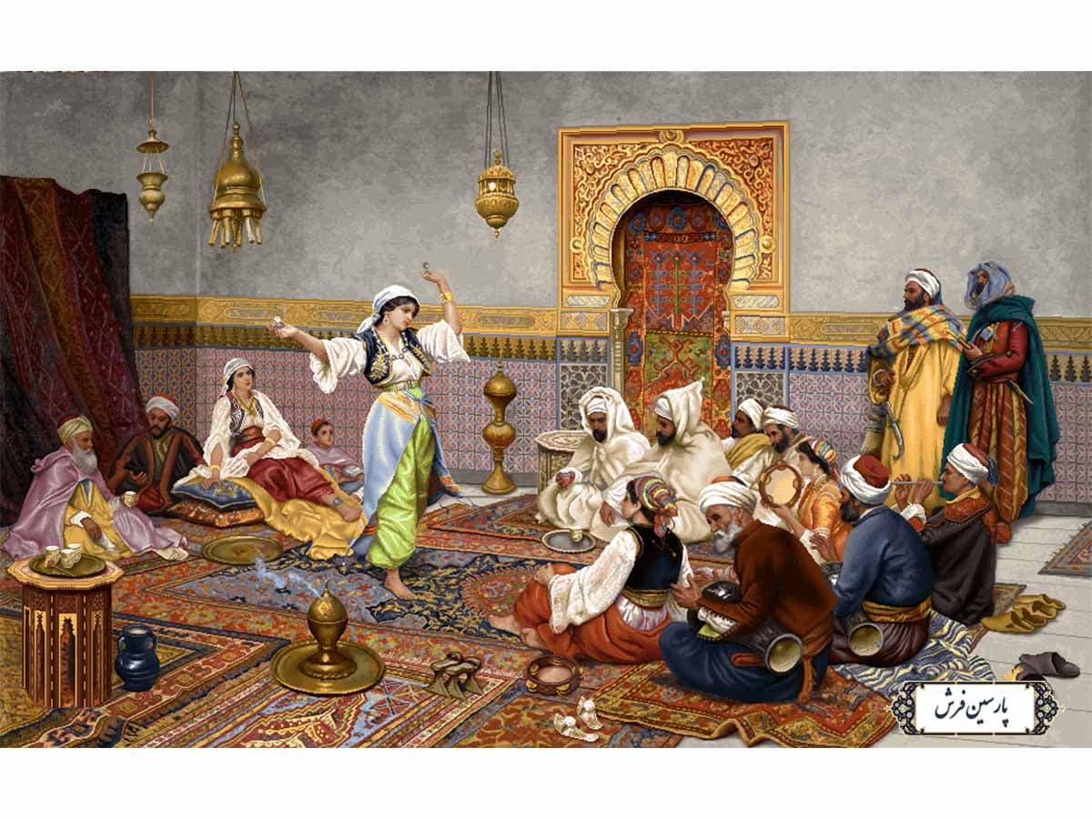 نخ و نقشه تابلو فرش طرح رقص عربی – کد NF2274