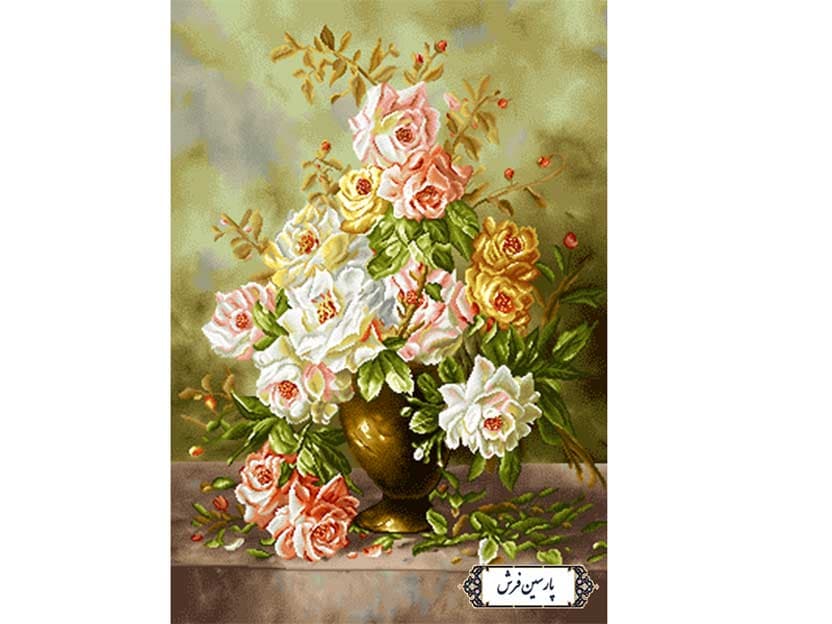 نخ و نقشه تابلو فرش جام گل های رز – کد NG1540