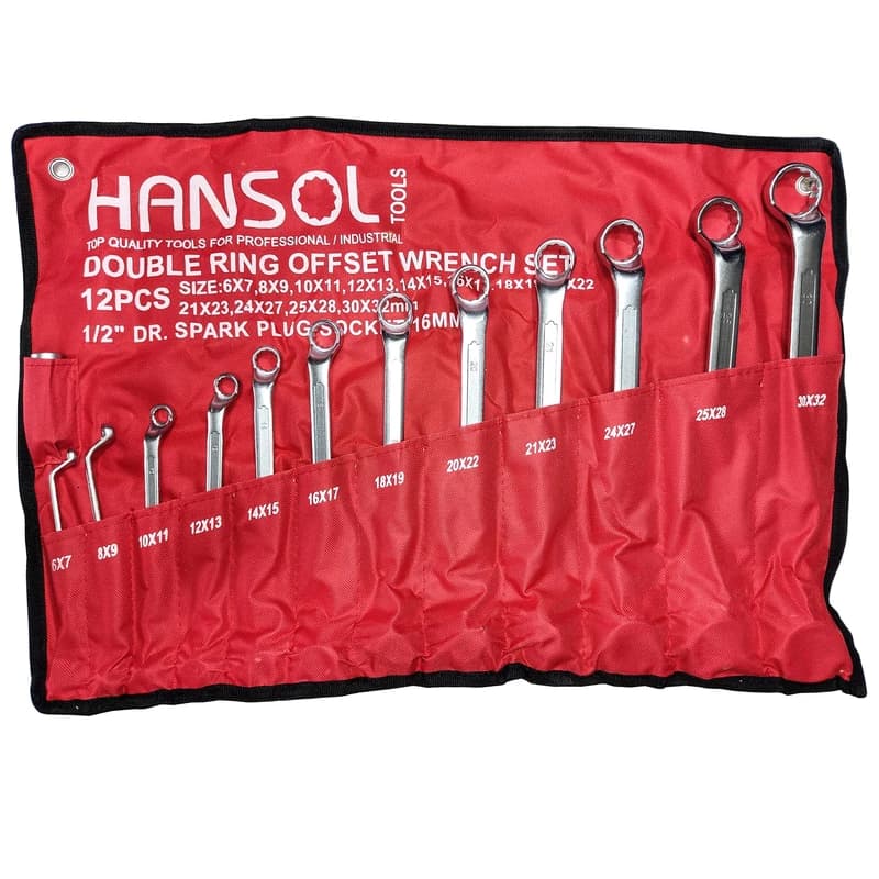 آچار دو سر رینگی هانسول مدل HANSOL – 12 مجموعه 14 عددی