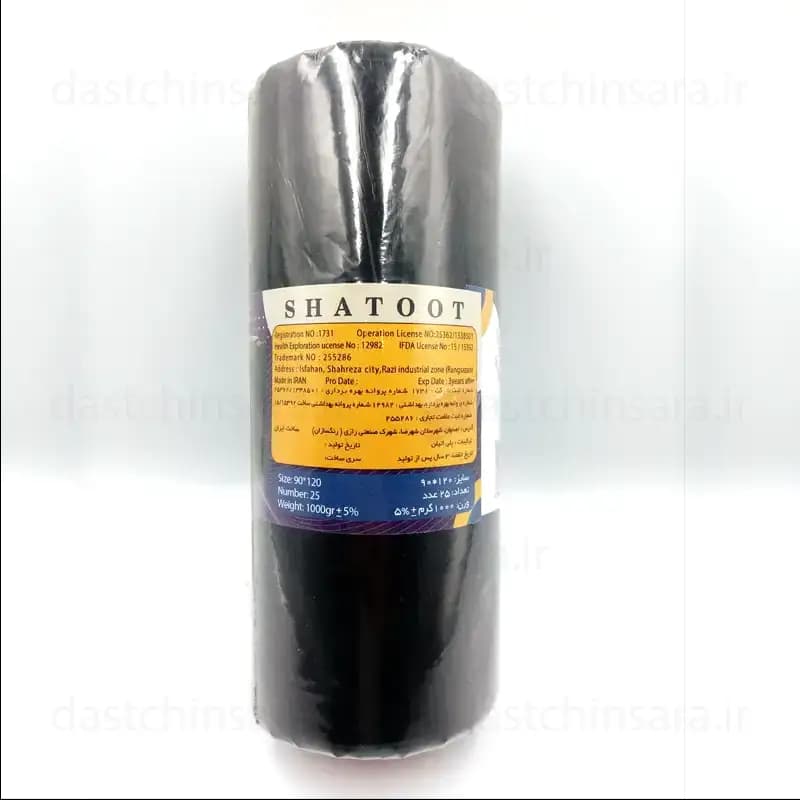 کیسه زباله رولی رنگ مشکی ابعاد 90 در 120 شاتوت — تصویر ۲