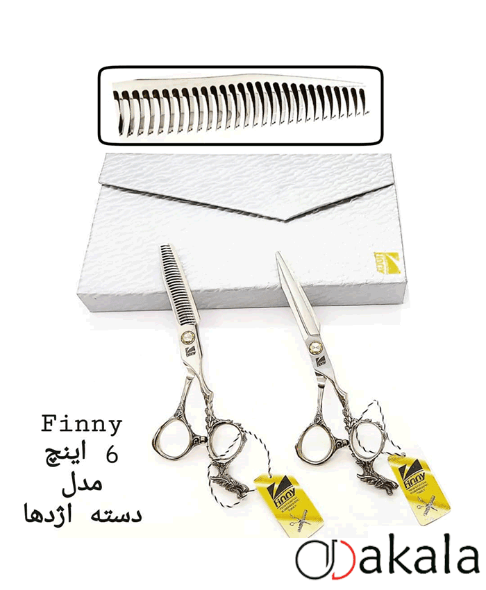 ست قیچی آرایشگری 6 اینچ فینی مدل دسته اژدها