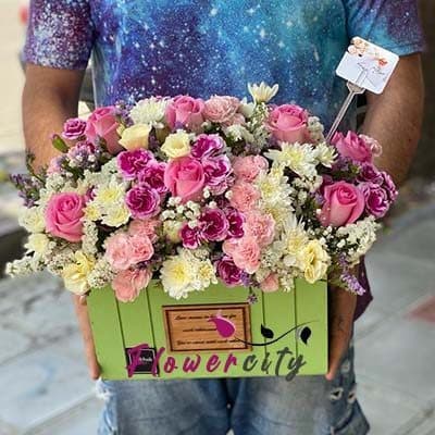 سبد گل ارزان و شیک گلفروشی