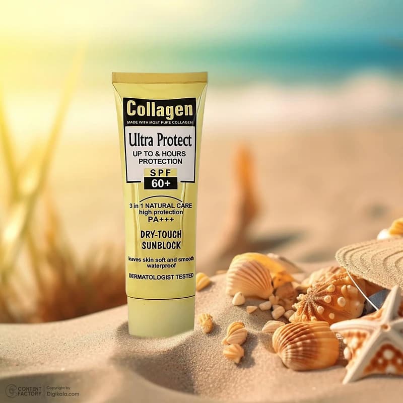 کرم ضدآفتاب بیرنگ کلاژن با SPF 60 مناسب انواع پوست حجم 130 میلیلیتر — تصویر ۴