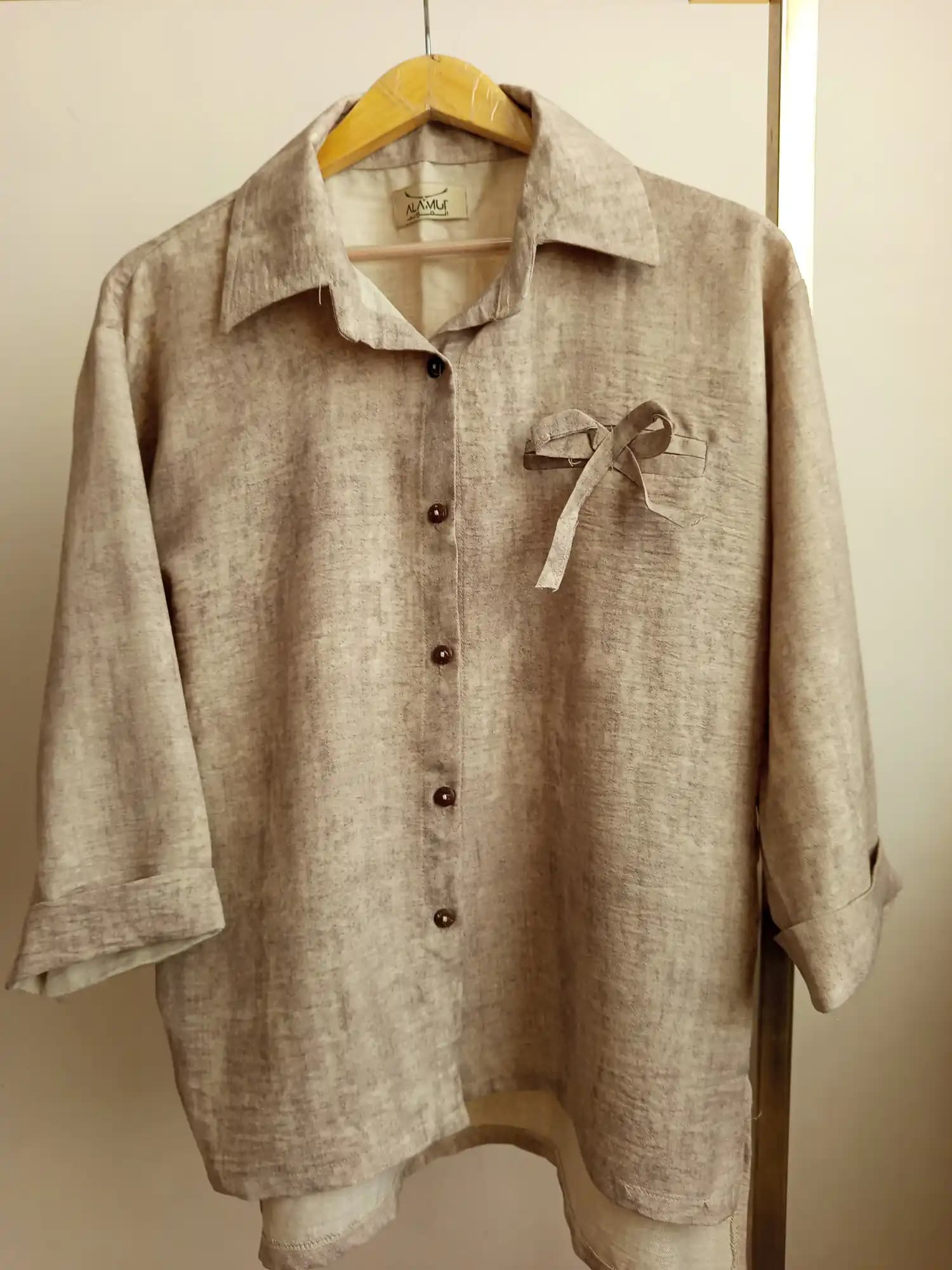 شومیز نخی زنانه جیب پاپیون تا ۳۸ تا ۴۶