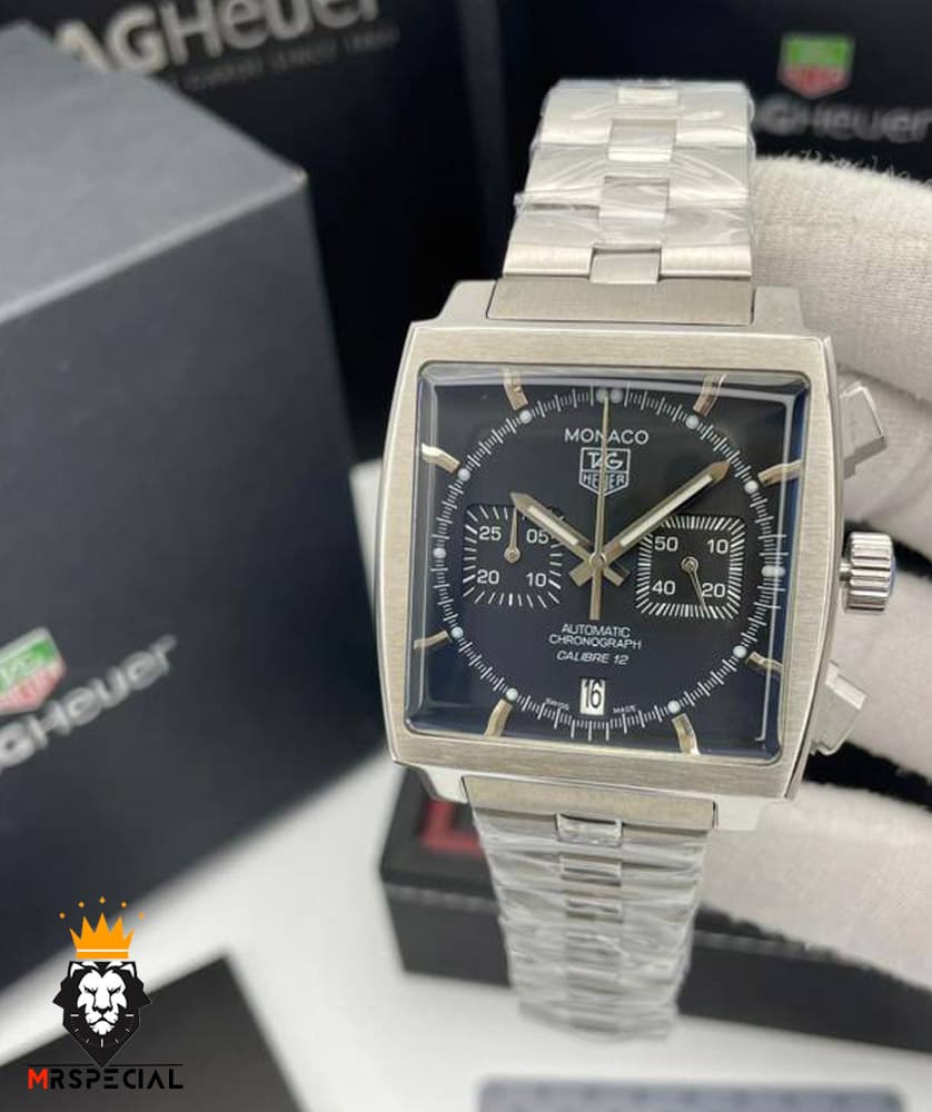 ساعت مردانه تگ هویر موناکو استیل کرنوگراف صفحه مشکی Tag heuer Monaco 020165 — تصویر ۳