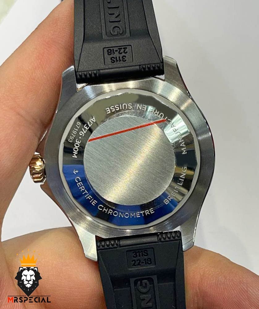 ساعت برایتلینگ مردانه اتوماتیک بند رابر مشکی صفحه زرد Breitling Super Ocean 02011 — تصویر ۷