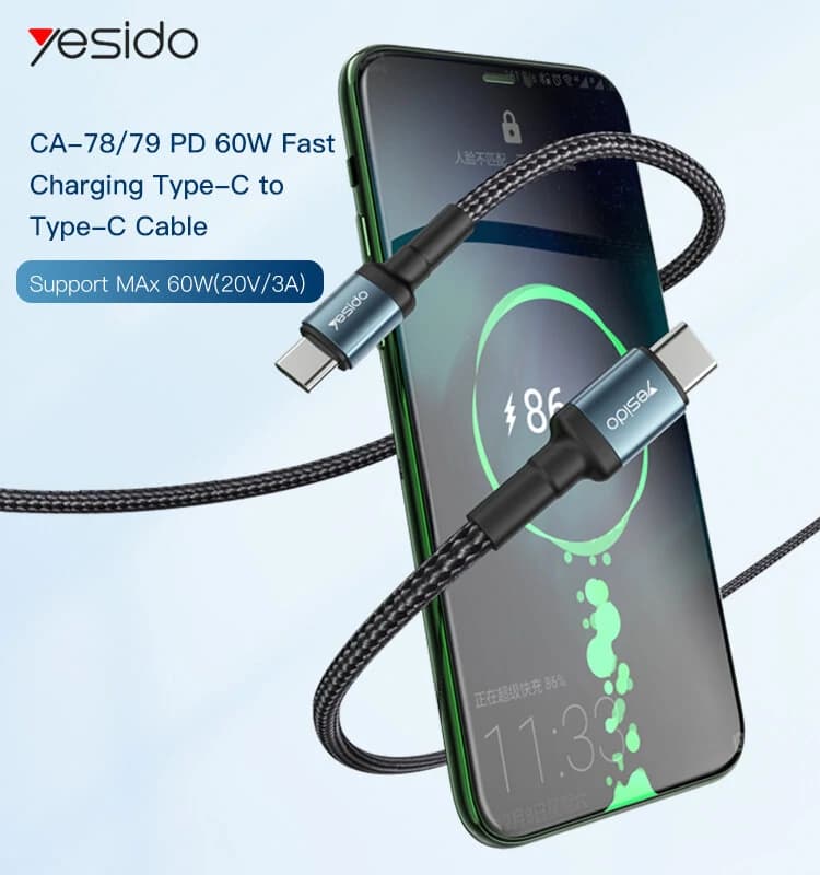 کابل تبدیل یسیدو مدل YESIDO USB-C To USB-C CA79 — تصویر ۶