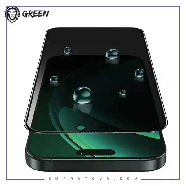 گلس حریم شخصی تمام صفحه گرین لاین آیفون iPhone 15/16 — تصویر ۴