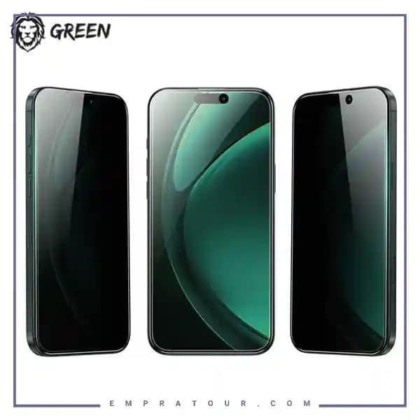 گلس حریم شخصی تمام صفحه گرین لاین آیفون iPhone 15/16 — تصویر ۲