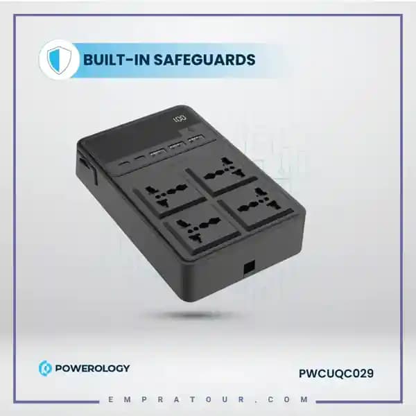 چندراهی برق 2500 وات به همراه کابل جمع شونده پاورولوژی PWCUQC029 — تصویر ۵