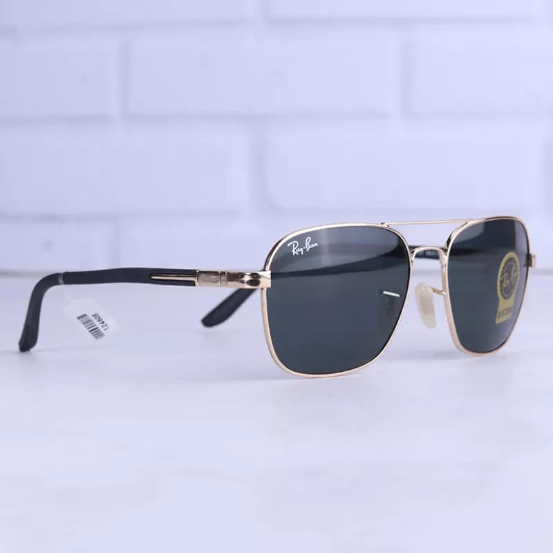 عینک آفتابی ری بن فریم فلزی مربع طلایی RB 5707/2 — تصویر ۴