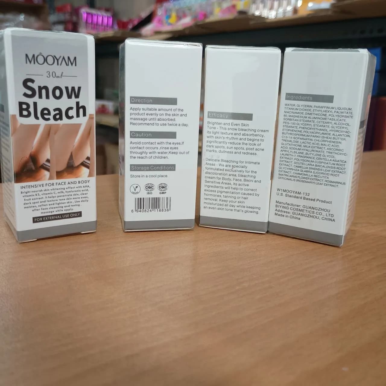 لوسیون سفید کننده بیکینی مویام 30 میل-قیمت و خرید Snow Bleach Mooyam — تصویر ۳