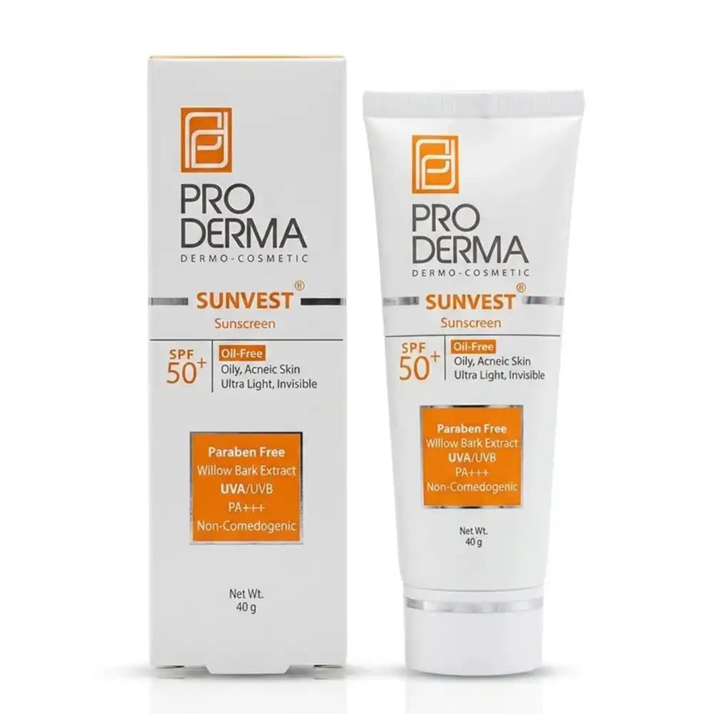 کرم ضد آفتاب SPF 50+ بیرنگ پرودرما (PRO DERMA) مخصوص پوست چرب و جوشدار وزن ۴۰ گرمی — تصویر ۲
