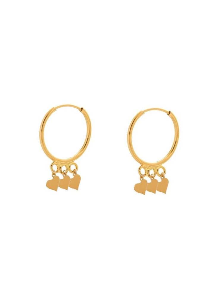 گوشواره طلا حلقه ای قلبی