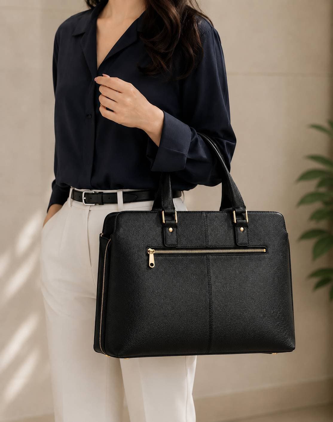 کیف اداری زنانه چرم طبیعی bh32